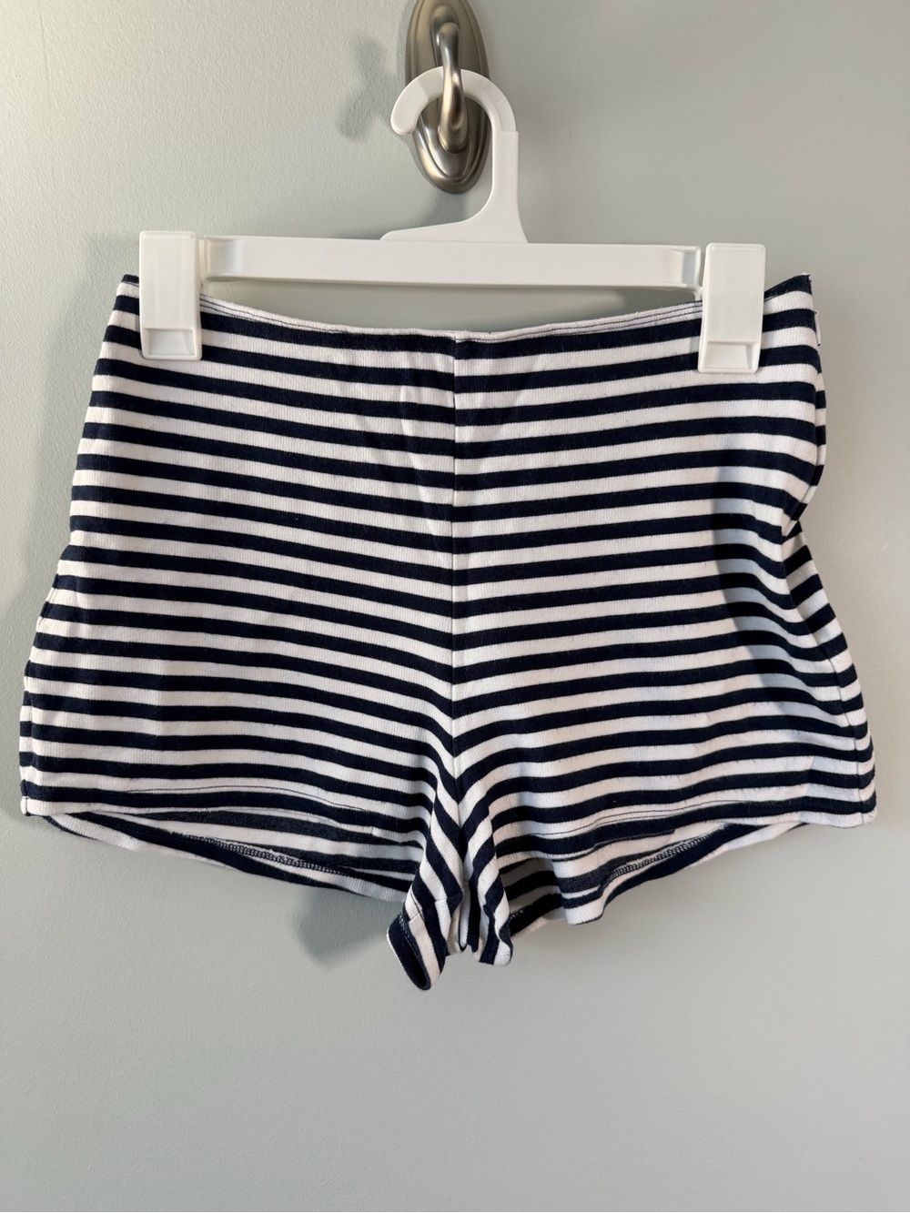 Abercrombie & Fitch Navy and White Striped Shorts
